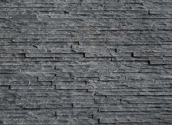 N 3003 Black Slate — tenké pásky — štípaný obklad Wallstone, Litrade Liberec