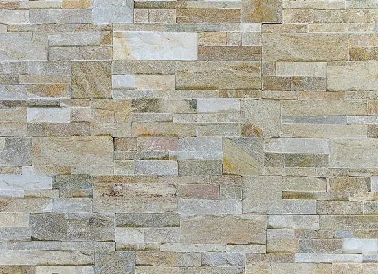 Q 010 Golden Quartzite — štípaný obklad Wallstone, Litrade Liberec